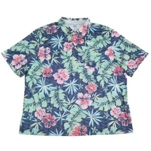 Izod Navy Floral Tropical Polo